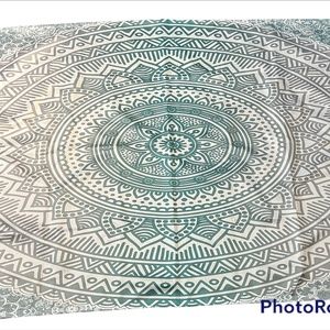 Teal/grey tapestry